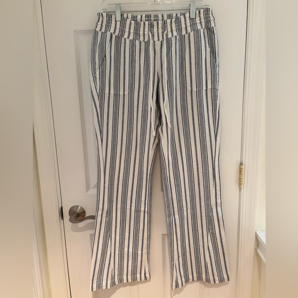 Roxy Navy and White Striped Pants -Brand New